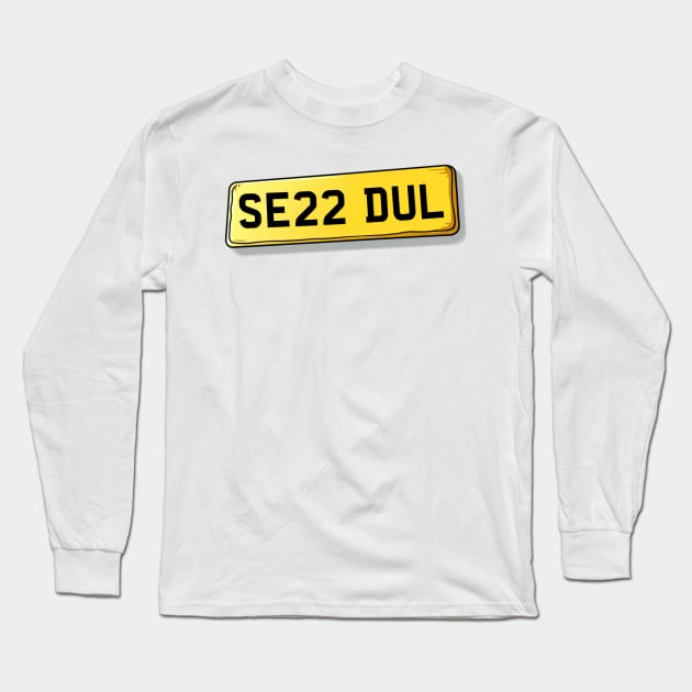 SE22 DUL Dulwich Number Plate Long Sleeve T-Shirt by We Rowdy